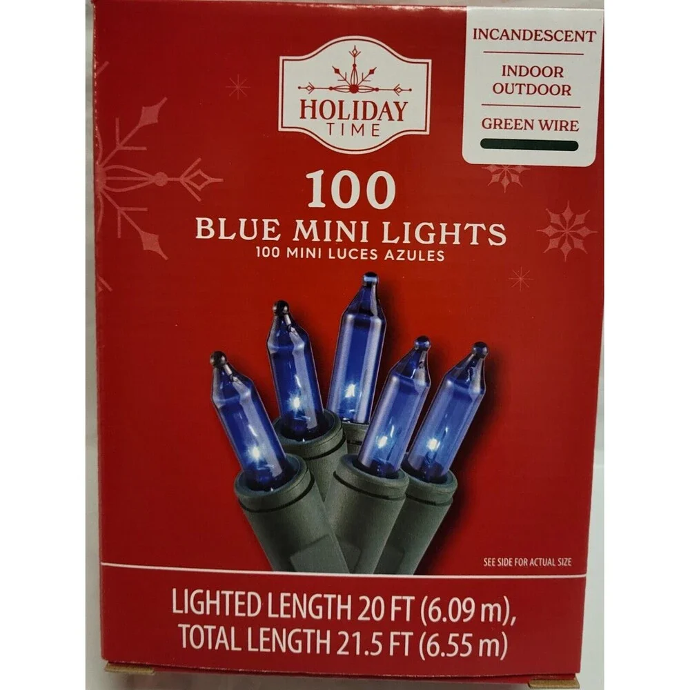 4 Box Holiday Time 100ct Mini Blue String Light 20ft Green Cord Christmas Easter